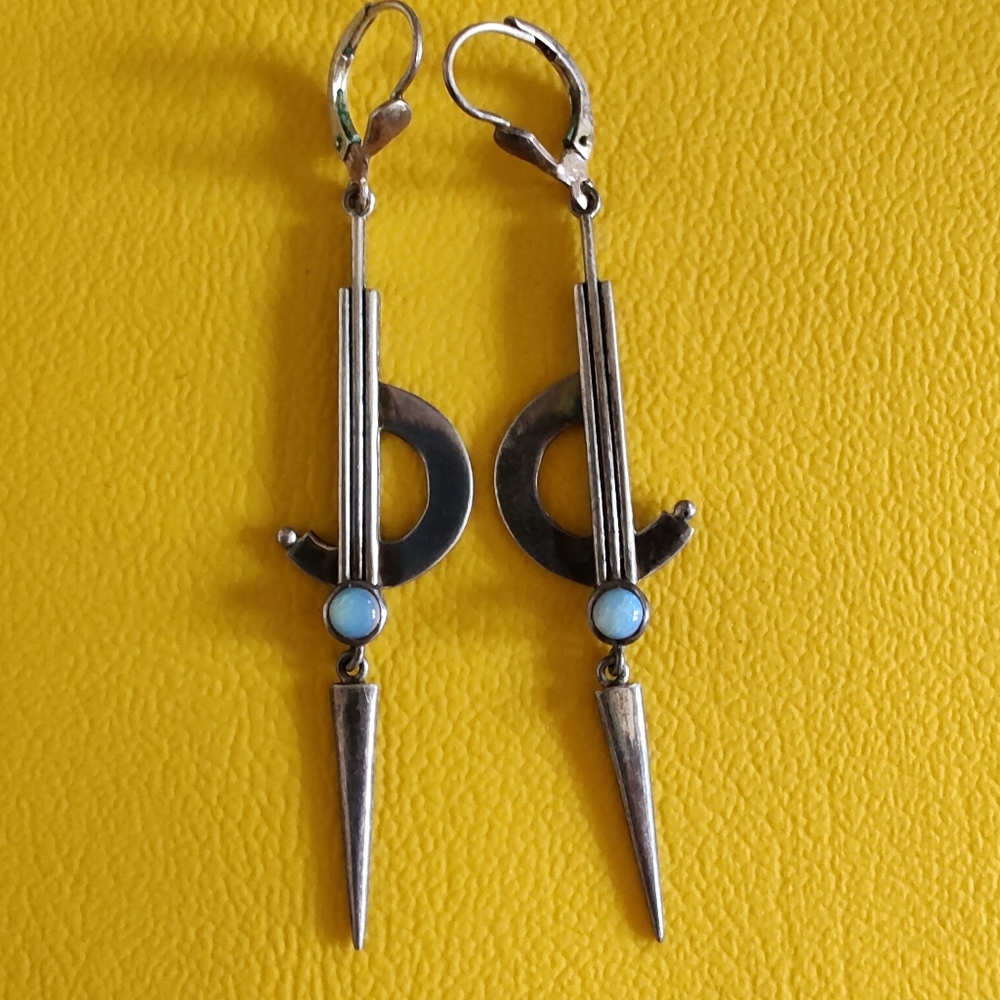 ANTIQUE ART DECO EARRINGS - Picture 2 of 3